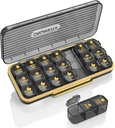 Pill Organizer 3 gange om dagen - Acedada Weekly Pill Organizer 3 gange om dagen, Stor Pill Box 7 dag Medicin Organizer Pill Case, Pill Container Holder, Daily Pill Box 3 gange om dagen, for Vitamin, Black G