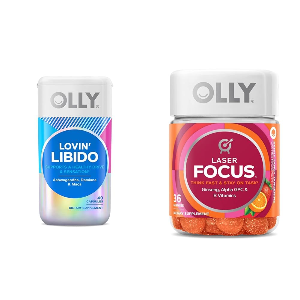 OLLY Loving Libido kapsler til kvinder, Laser Focus gummier med Ginseng, 36 Greve