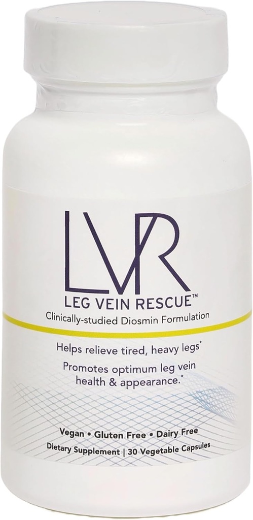 Clinically Studied Diosmin Varicose Vein and Leg Circulation Support 30 Day Supply - Spider Veins & Leg Edema Relief Citrus Bioflavonoids Natural Health Supplement (30 Capsules)