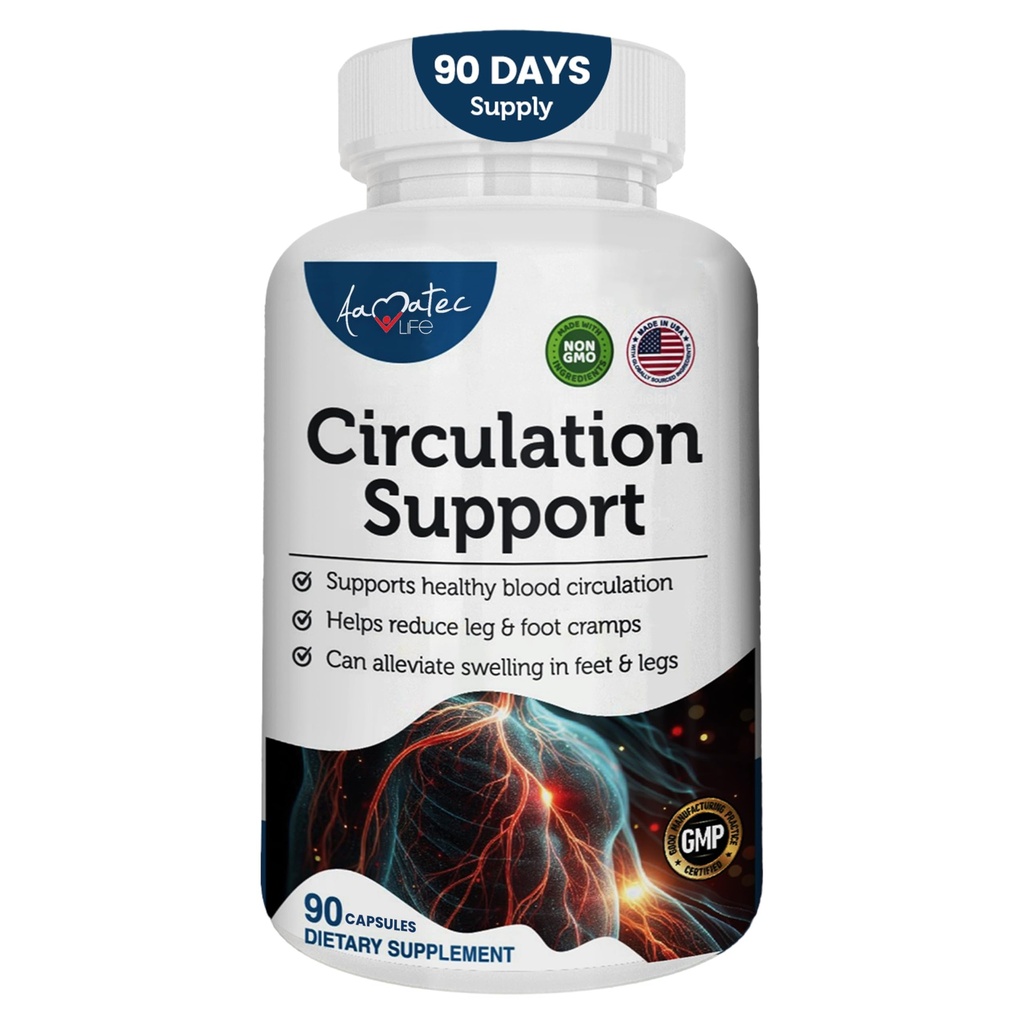 Blodcirkulationsstøtte supplement til arterier & Veins Health- Natural Cardiovaskulære piller med L- arginin, Ginger Root- fremmer sund blodgennemstrømning & hjerte Health- 90 kapsler