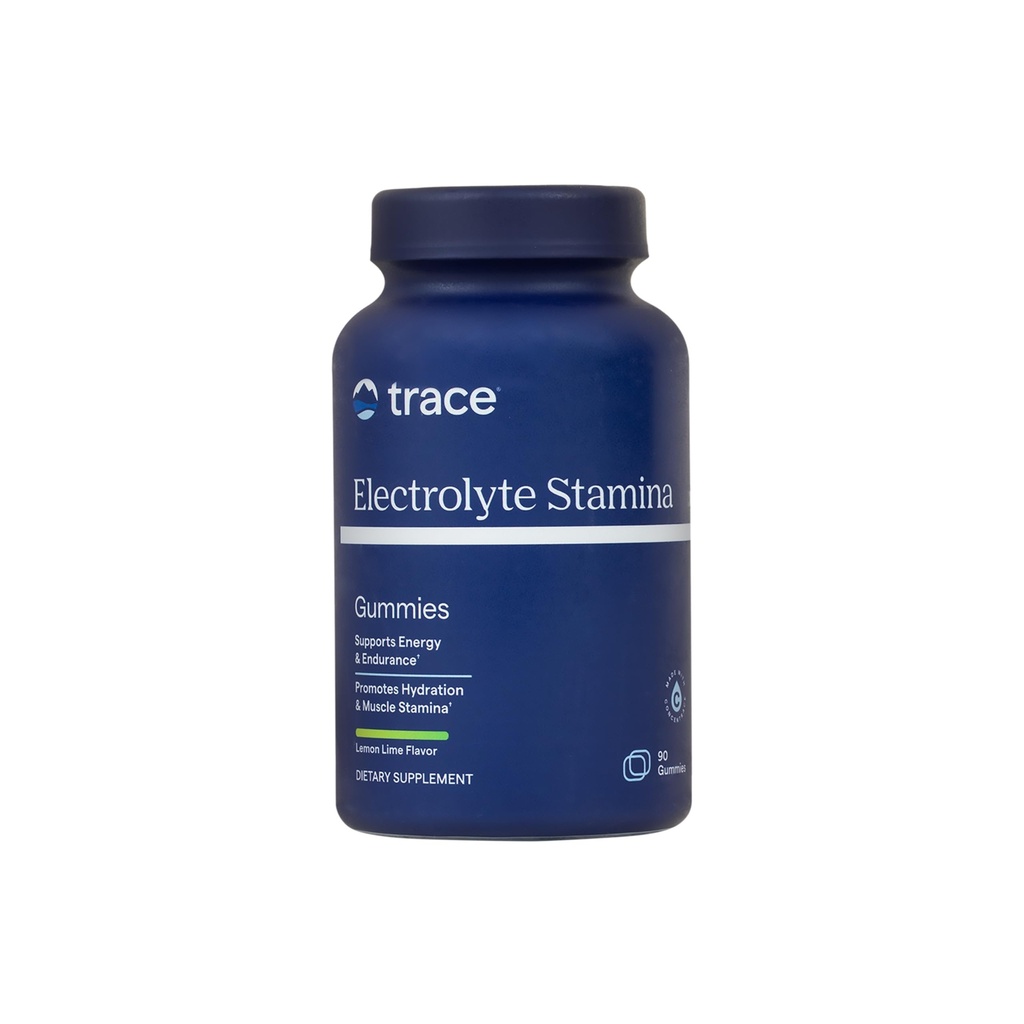 Trace Minerals Electrolyte Stamina Gummies - Praktisk Electrolyte supplement, der understøtter hydrering - Understøtter Optimal energi - Muscle Stamina - Vegan - Lemon Lime - 90 Greve (30 Servere)