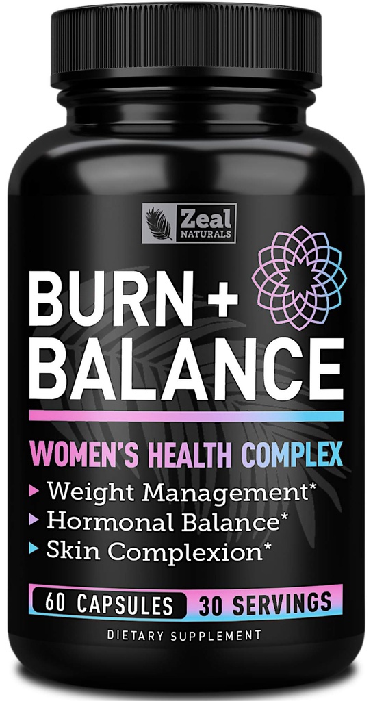 Zeal Naturals Vægttab Støtte til kvinder + daglig balance Vitaminer (jern, vitamin D, Setria ®, Folate) Premium Diet Support Pills til kvinder + Multivitamin og Hormone Support