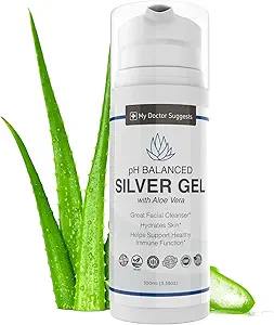 Kolloid Sølv Gel, Burn and Wund Care med Aloe Vera - 30ppm pH Balanceret Formel Hjælper Sothe Burns, Sores & Eczema - Structured Silver - Made in USA (3.38 oz)
