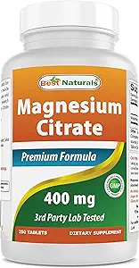 Bedste Naturals Magnesium Citrate (Citrato de Magnesio) 400mg 250 tabletter (400 mg Elemental Magnesium per 2 tabletter) (1)