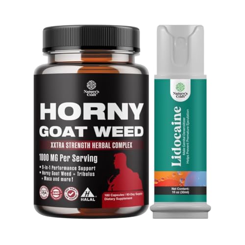 Bundle of Horny Geat Weed for mænd - Ekstra styrke Mand tillæg, og Lidocain Desensitizing Topical Spray Climax Kontrol for længere holdbarhed ydeevne - Boost Endurance og Stamina Fast Functing
