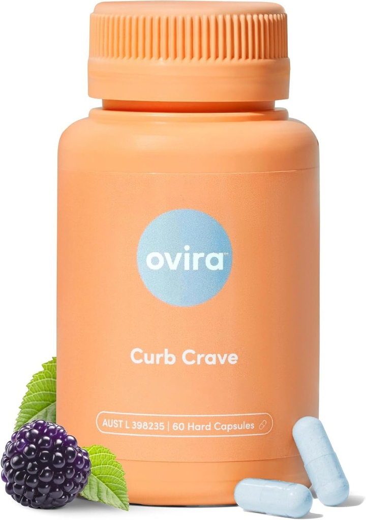 Ovira Curb Cravings Kosttilskud - Indeholder CHRONOBLOCK, energistøttekapsler, kosttilskud til mænd og kvinder, Chromium- 100mg