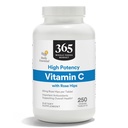 365 af Whole Foods Market, High Potence C Vitamin med Rose Hips, Vegan, 250 tabletter