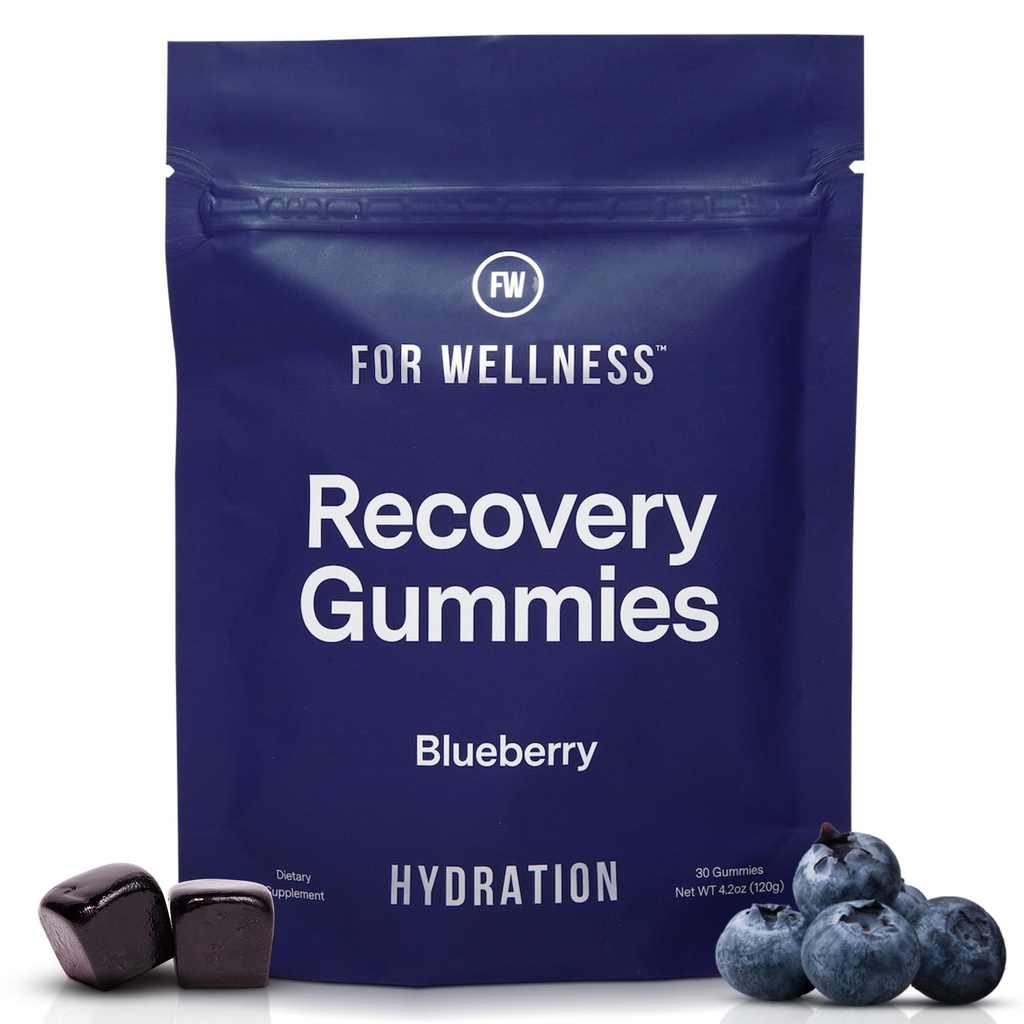 For Wellness Recovery Gummies Hydrate Medic124; Blueberry Electrolyte & Antioxidant Kosttilskud til Hydration, Energi & Post- Workout Performance Medical 124; Vegan, Non- GMO, 30 Greve