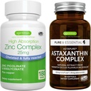 Astaxanthin Complex + Zink Complex Vegan Bundle, Antioxidant Support til hud, hår og negle, af Igennus