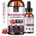 (2 Pack) Magnesium Glycinate Liquid Drops • 124; 1000mg Liquid Magnesium Complex med D3, L- Thea & GABA for Energy, Sleep, Nerve og Heart Health, High Absorption, Raspberry Flavor