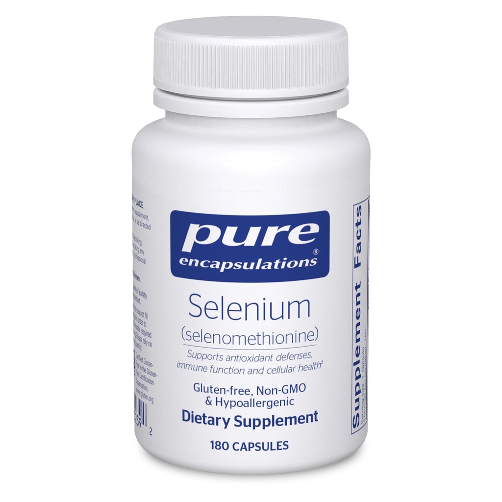 Ren indkapsling Selenium - 200 mcg - for sund cellulær funktion, immunsystem & antioxidant forsvar - Mineral supplement - Vegan & Gluten Free - 180 kapsler