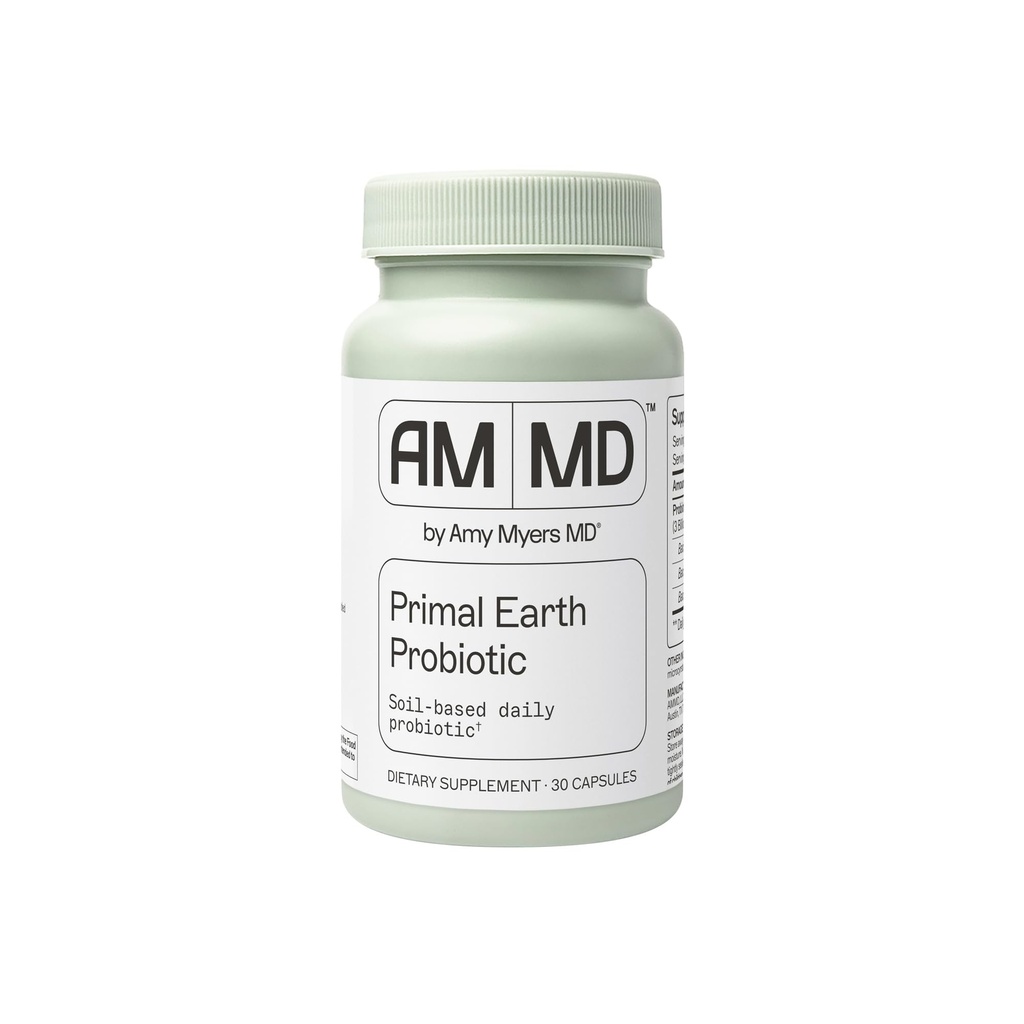 Amy Myers MD Primal Earth Probiotic - fordøjelsesfremmende og immunforsvar supplement - Soil- based probiotic - Gluten- Free & Non- Dairy - Paleo- Friendly Voksen Health supplement - 30 kapsler