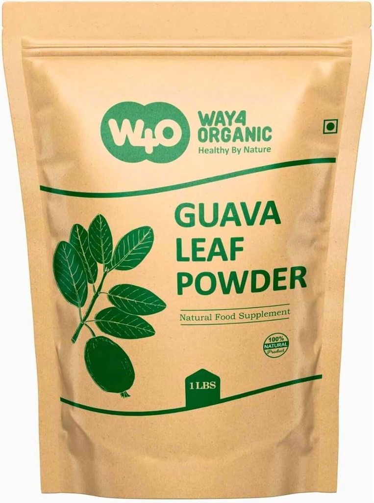Guava Leaf Powder (100% Natural & Pure), Guava Leaf Tea, Hår Re- Growth, Hud & Nails, Ingen Preservatives, 100% Pure Guava Leaves (pakke med 1)