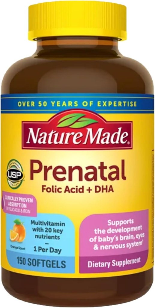 Nature Made Prenatal + DHA 200 mg Softgels (. 150 Tæl)