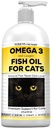 Nodens Natural Fish Oil for Cats Skin & Coat - 100% Pure Omega 3 Fish Oil for Dandruff & Hairballs - Kat Vitaminer og Kosttilskud Fish Oil Liquid for Joint Inflammation, immunforsvar og fordøjelse