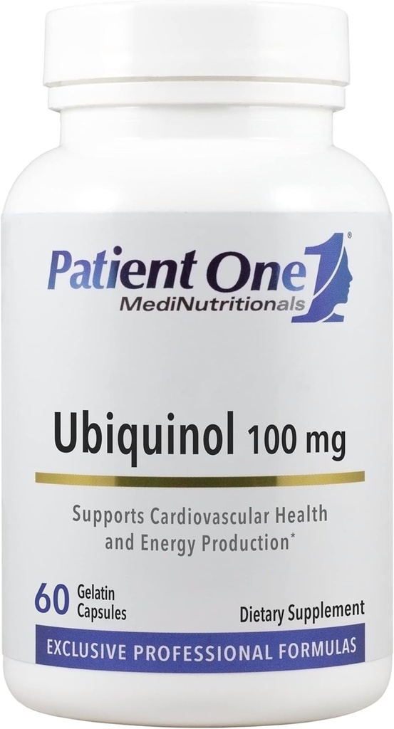 Patient 1 Ubiquinol 100 mg 10 mg 12 4; supplement til understøttende hjerte - og karsygdom * 12 4; aktiv antioxidant form af CoQ10 12 4; 60 kapsler