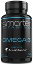SmarterVitaminer Omega 3 Fish Oil, Strawberry Flavor, Burpless, Tastløs, 2000mg, DHA EPA Triple Strength, Lavet med AlaskOmega ®