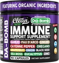 Organisk immunforsvar med PAU D 'Arco Hvidløg Cayenne Pepper Oregano Ginger Grapefrugt Onion Black Sea Moss Black Pepper Zink Eucalyptus Vitamin C Vitamin D Organic Soursop af Clean Nutra