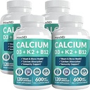 4 - in-1 Calciumtilskud til kvinder og mænd - Calcium med vitamin D3 K2 5000 IE Supplement, 601mg pr.