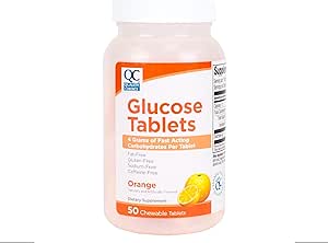 Kvalitetsvalg Hurtig fungerende Glucose tabletter Orange Flavor 50 tabletter...