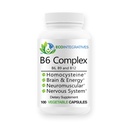 B6 Complex Vegan Vitamin B6, B9 Folat, B12 Methylcobalamin Understøtter cardiovaskulær, Neuromuskulær, Nervesystemet, Homocystein, Energi, Blodceller & Knoe Sundhed 100 Caps