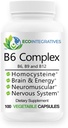 B6 Complex Vegan Vitamin B6, B9 Folat, B12 Methylcobalamin Understøtter cardiovaskulær, Neuromuskulær, Nervesystemet, Homocystein, Energi, Blodceller & Knoe Sundhed 100 Caps