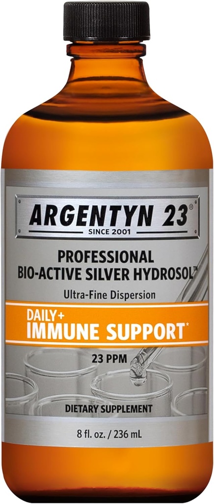 Argentyn 23 Professional Immunsupport - Kolloid Sølv, Bio- Active Silver Hydrosol, 23 ppm, Flydende Twist Top, 8 Fl Oz (236 ml)