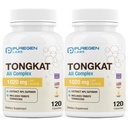 Puregen Labs Tongkat Ali Extract 200 til 1 for mænd, 1020mg per servering, [High Potency] Total 240 Kapsler - Mænd sundhedsstøtte med 20mg Tribulus Terrestris Removal 124; Non- GMO, Gluten Free, Made in USA