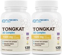 Puregen Labs Tongkat Ali Extract 200 to 1 for Men, 1020mg per Serving, [High Potency] Total 240 Capsules - Men's Health Support with 20mg Tribulus Terrestris | Non-GMO, Gluten Free, Made in USA