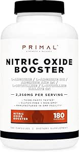 Primær nitrogenoxid Booster (2,250mg per servering) (180 kapsler) - 60 Servere