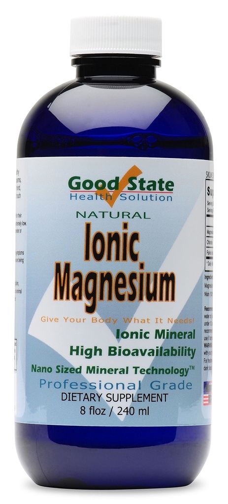 God state Ionic Magnesium 8 oz - Natural - Nano Sized Mineral Technology - Professional Grade - Understøtter sunde kemiske & enzymer reaktioner - 96 Serveringer (8.1 fl oz)