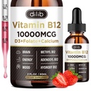 Vitamin B12 Liquid Drops Sublingual 10000 mcg, Triple B- 12 Complex Supplement, Methyl & Methylcobalamin Blend for kvinder & mænd, Mood & Energy Booster, Metyleret B 12 for Metabolisme & Sundhedsstøtte
