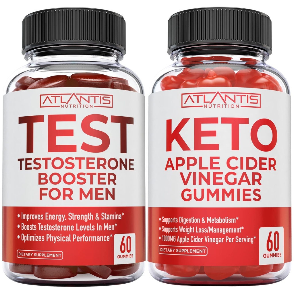 Atlantis Nutrition Testosteron Booster 60 Gummies + Keto Apple Cider Vincipes 60 Gummies