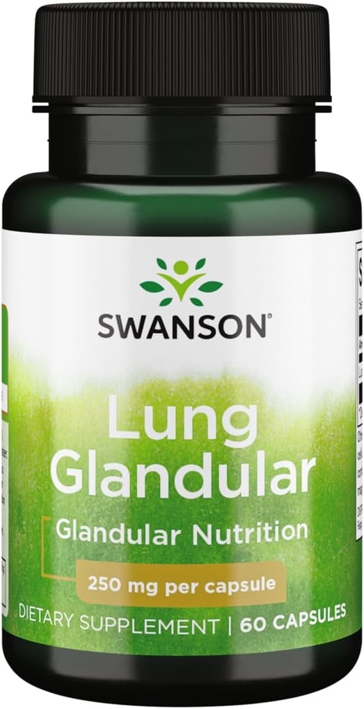 Swanson Raw Lung Glandulær 250 Milligram 60 Kapsler