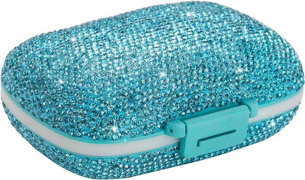 Travel Pill Container Medicine Organizer Daily Purse Pill Case Cute Pill Vitamin Box Lille Pocket Pill Holder Mini Pill Organizer til tillæg (blå)