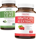 Bundle of Olive Leaf Extract & Hawthorn Berry Extarct - Sunde urter Bundle - Olive Leaf Extract med 20% Oleuropein & Hawthorn Berry 4: 1 Extract - Koncentreret fra 2660mg Friske bær (120 Caps)