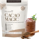 Philosophie Organic Cacao Magic Superfood Blend - Plantbaseret protein pulver med rå Cacao, Reishi Mushroom & Maca Root - Usødet Vegansk Chokolade supplement, 32 Servering