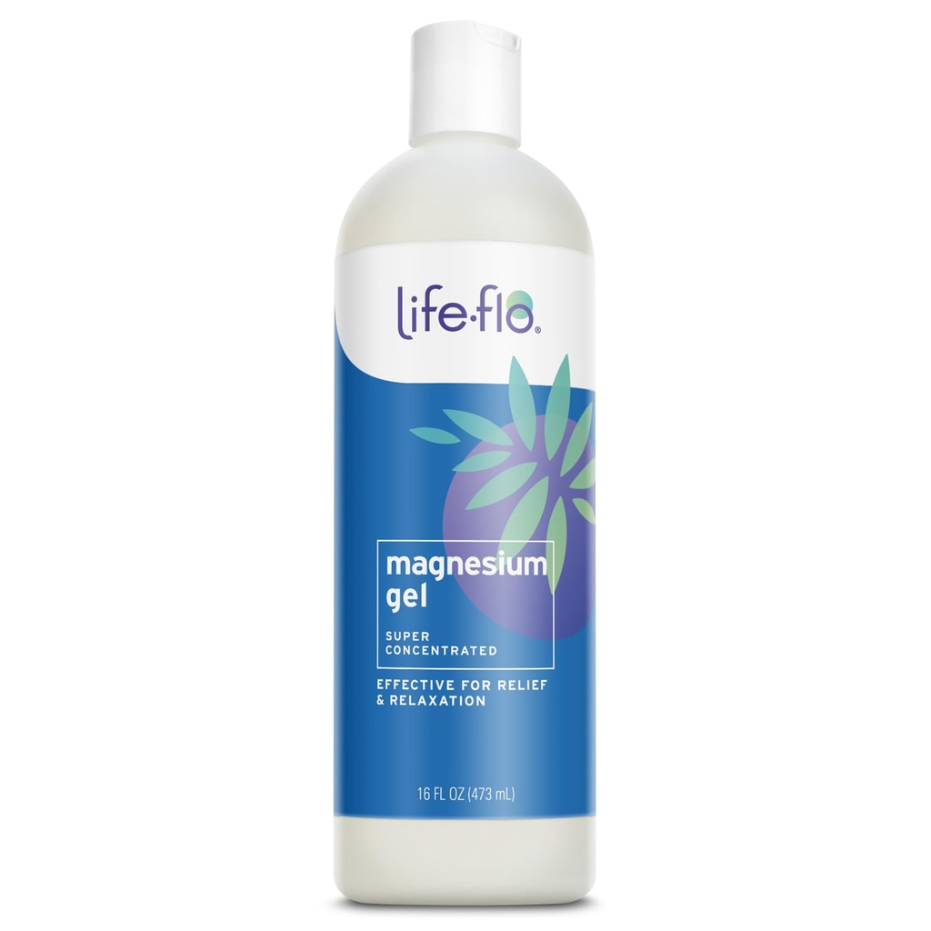 Life- flo Magnesium Gel, Pure Magnesium Chloride fra den gamle Zechstein Seabed, Lindrende Relief og Afslapning for Overarbejdede Muskler og Joints, Ikke testet på Dyr, 60- Day Garanti, 16oz