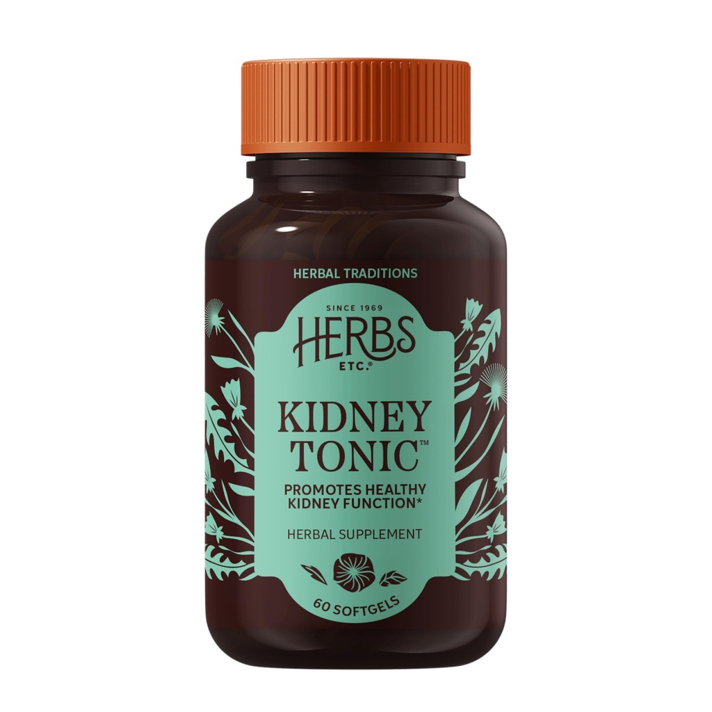 Urter, Etc. Nyre Tonic Softgels - Funktionstillæg - Naturlig med Mælkebøtte, Saw Palmetto & Persley - 60 Softgels (60 Servere)