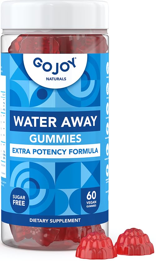 GOJOY Water Away Gummies - Natural Diuretic Support for Water Retention & Hydration Balance - Urteformel med Mælkebøtte - 60 Vegansk Gummies