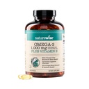 NatureWise Extra- Strength Omega 3 Fish Oil Supplement - 1000mg per servering - 600 EPA & 400 DHA og E-vitamin - Støtte til hjerte & hjerne sundhed - Lemon Flavor, GMO- Free - 180 Softgels [3-måned Supply]