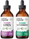 Wild & Organic Vitex Tinktur 4 fl oz & Motherwort Tinktur 4 fl oz