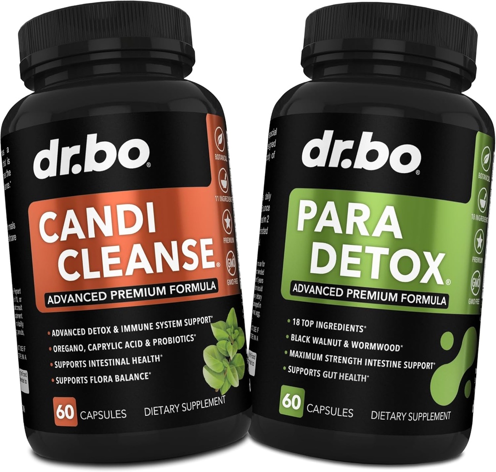 Candi Cleanse & Intestine Detox Support Pills - Ekstra styrke Probiotiske Cleanser med Intestinal Flora Gut Support - Natural Oral Herbal Oregano, Captac Acid, Ormwood & Black Walnut