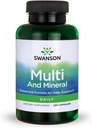 Swanson Multi og Mineral Daily Mænd Kvinder Multivitamin Multimineral Sundhed Supplement 250 Kapsler (Caps)