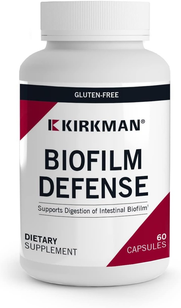 Kirkman - Biofilamenter Defense Disruptor and Buster - W / Lipase and Glucoamylase - Enzymer for fordøjelse for mænd og kvinder - Beskytter immunsystemet - 60 Supplement kapsler