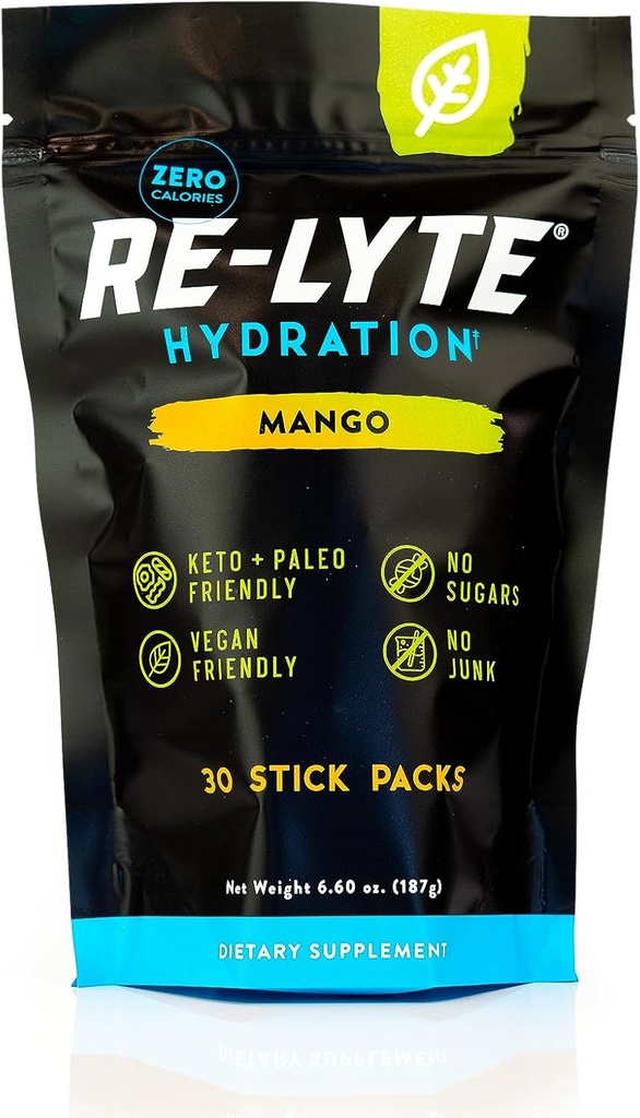 REDMOND Re- Lyte Hydratio Electrolyte Drink Powder Mix (Mango) 30 Stick Packs