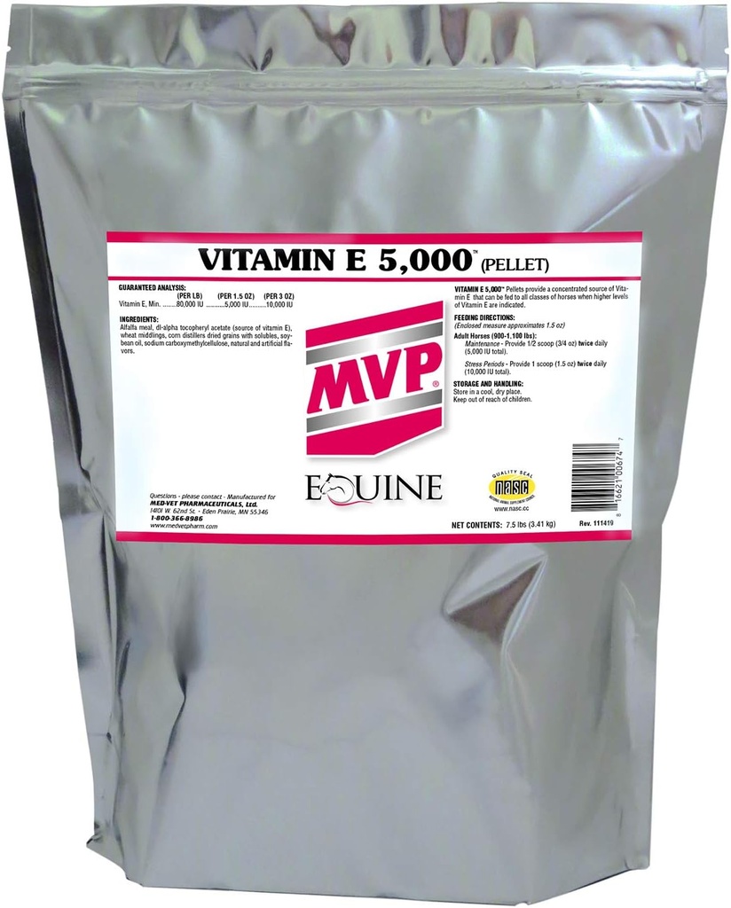 E-vitamin 5.000 (7.5lb) Pelleteret E-vitamin til heste...