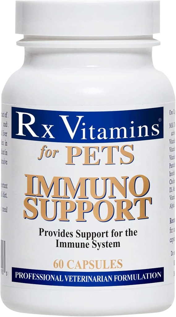 Rx Vitaminer til kæledyr immuno støtte til hunde & katte - immunsystemet støtte - hjælp Brain funktion Bones Muskler Stress & Aging - 60 kapsler