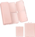 FOS2 Pcs Daily Pill Organizer, 7 Kompartmenter Bærbare Pill Case Travel Pill Organizer, [Folding Design] Pill Box for Purse Pocket til at holde vitaminer, Cod Lever olie, Kosttilskud og Medicin-Pink