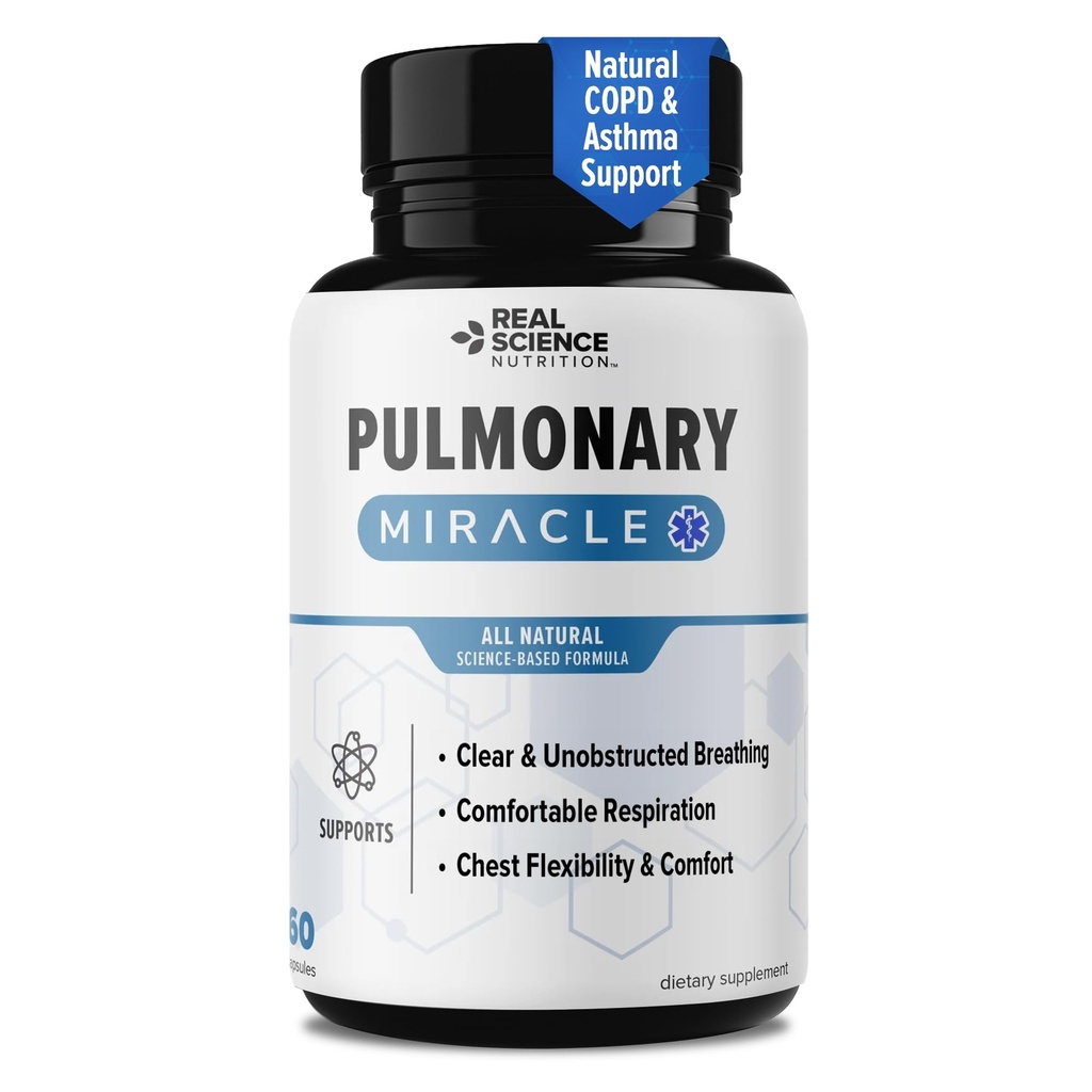 Pulmonal Miracle KOL Relief og Lung Detox kapsler til Clear Lungs & Aid Breathing - Lung Support Supplement med Vinitrox & GABA for Long- Term Hough & Respiratory Relief, 60 Caps